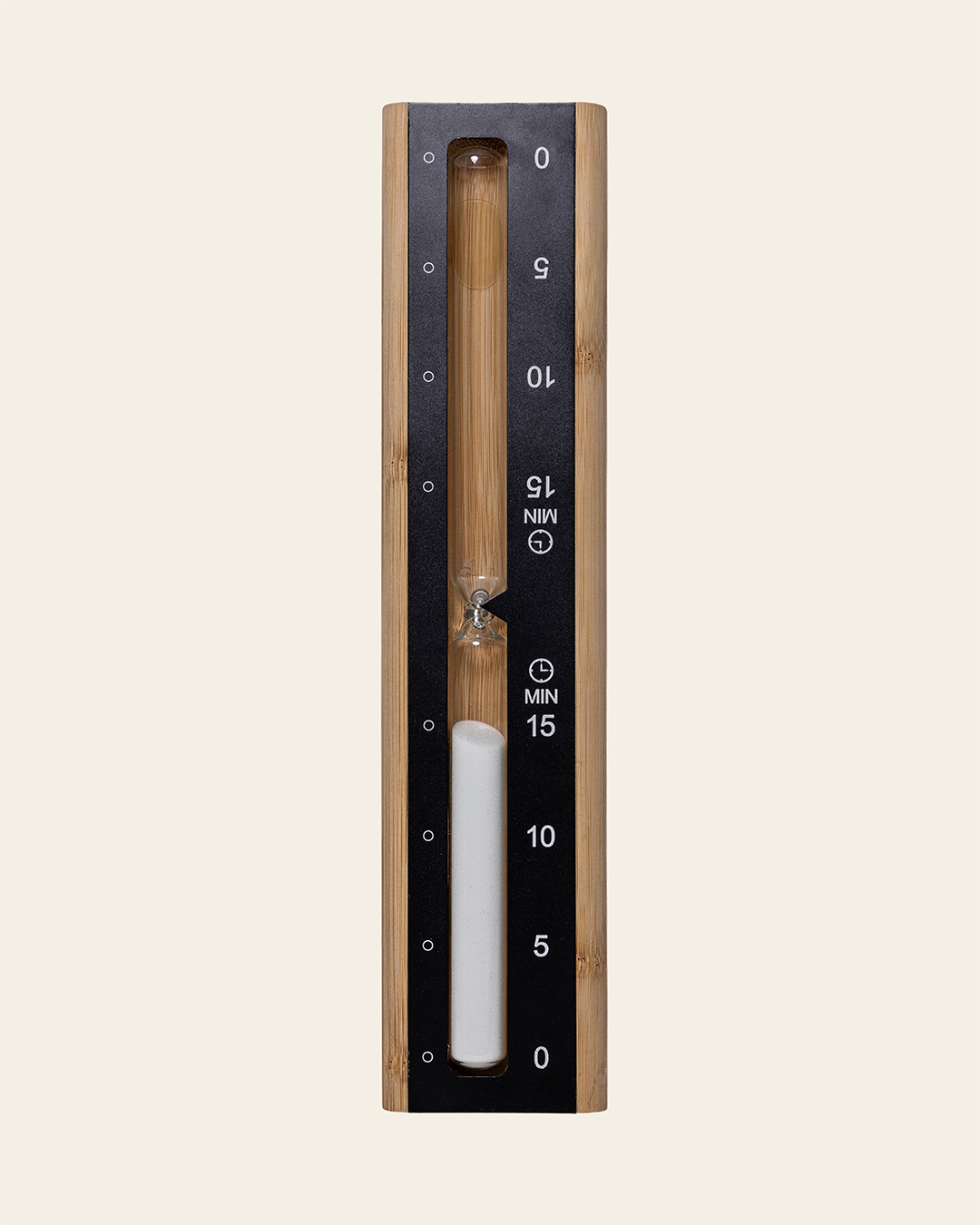 Saunatimeglas Bambus og Sort